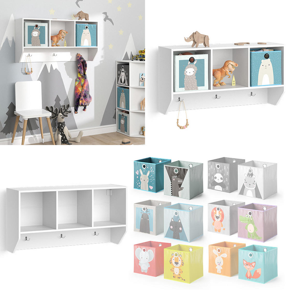 POLICE NA DĚTSKÝ POKOJ Luigi Bílá - bílá, kompozitní dřevo (31/56/107.2cm) - Vicco