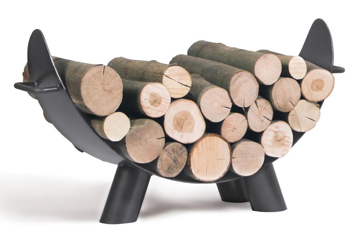 KAMINHOLZREGAL Colorado Stahl schwarz 70 cm - Schwarz, Metall (70/25/44cm) - Mr. Deko