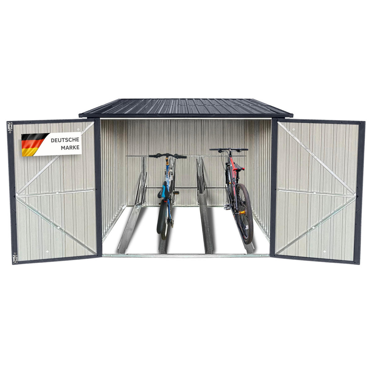 FAHRRADGARAGE 1er-Set - Anthrazit, Metall (203/162/198cm) - Albatros