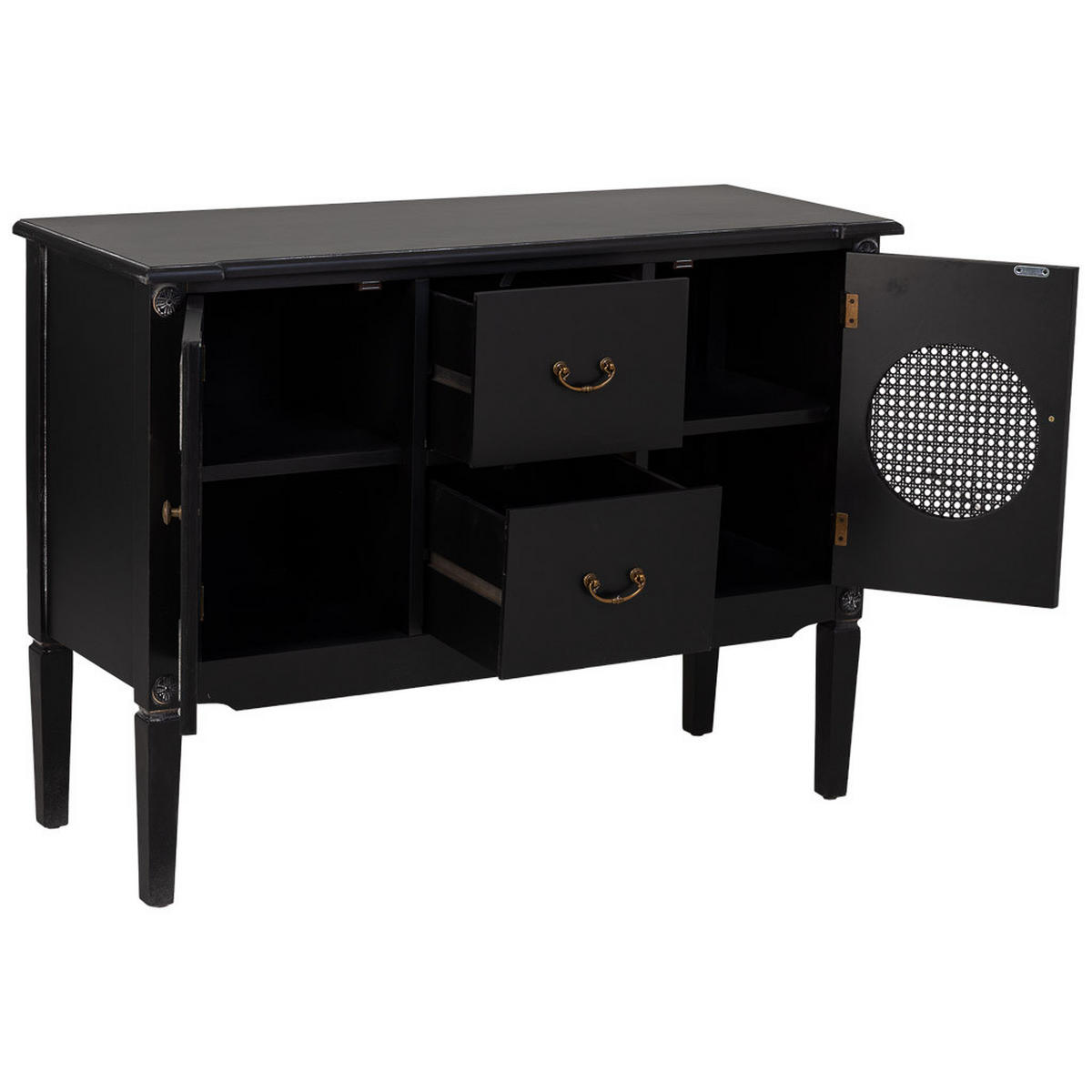 ANRICHTE 106x40x78 cm - Schwarz, Holz (106/78/40cm) - Wanderlust