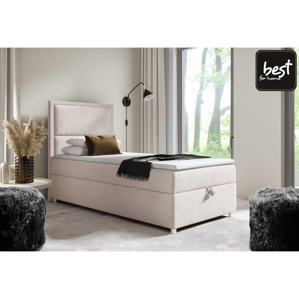 Thumbnail - Best For Home Boxbett, Creme, Textil, Höhe ca. 18 cm, Rechteckig, 70x200 cm, Schlafzimmer, Betten, Boxspringbetten