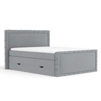 BOXBETT Estelle Grau 180/200 cm im Boucle-Stoff - Schwarz/Grau, Holz/Holzwerkstoff (180/200cm) - Maison de Reve