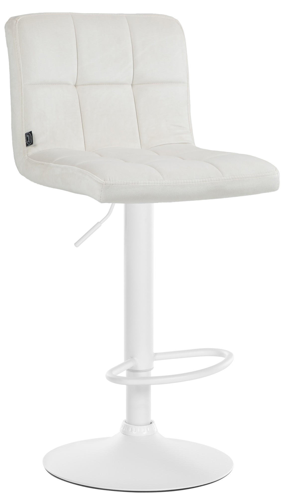 BARHOCKER Samt creme - Creme/Weiß, Textil/Metall (46/94/47cm) - CLP