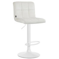 BARHOCKER BRISBAN Creme Samt Weiß - Creme, Textil/Metall (46/94/47cm) - DELUKE
