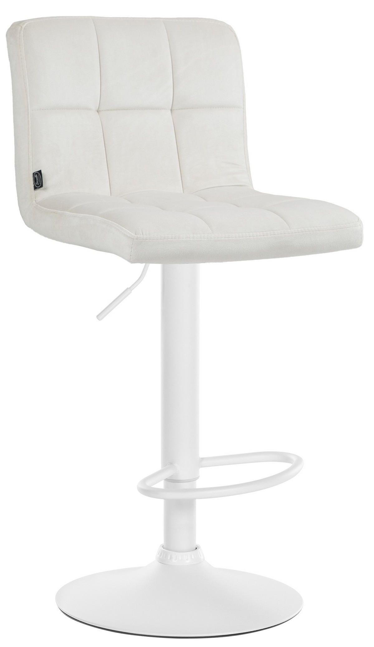 BARHOCKER BRISBAN Creme Samt Weiß - Creme, Textil/Metall (46/94/47cm) - DELUKE