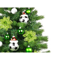 WEIHNACHTSBAUM künstlicher 60 cm mit LED-Beleuchtung, TORJUBEL, mit 37 Weihnachtsbaumschmuck, Pflanztopf mit Jutesack - Weiß/Grün, Kunststoff/Stein (40/60cm) - LAALU