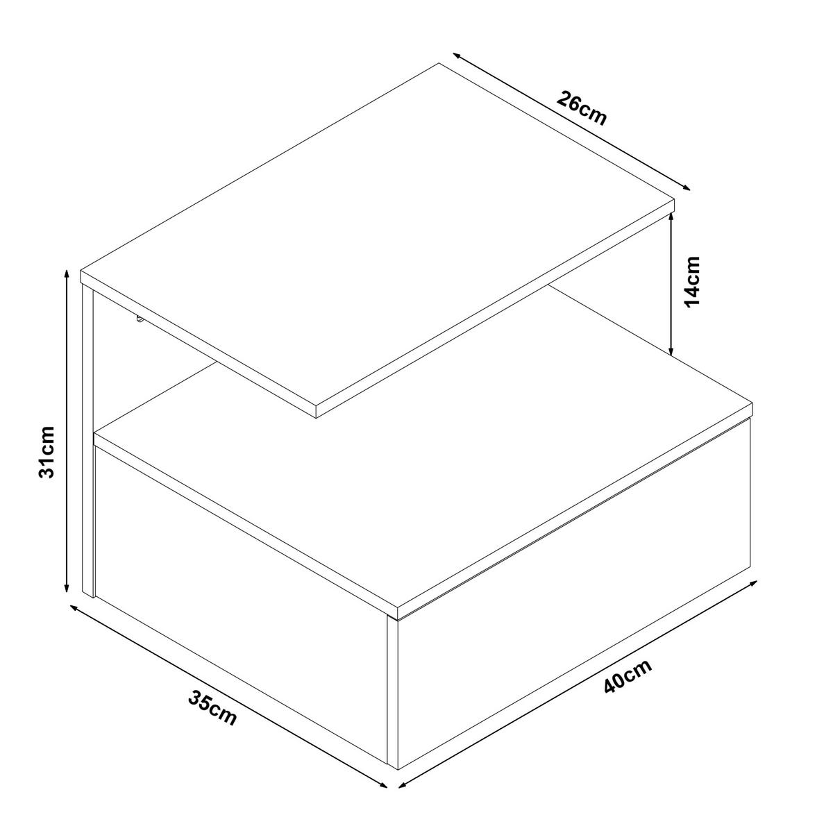 WANDSCHRANK Amberg - Graubraun, Holzwerkstoff (40/31/35cm) - [en.casa]