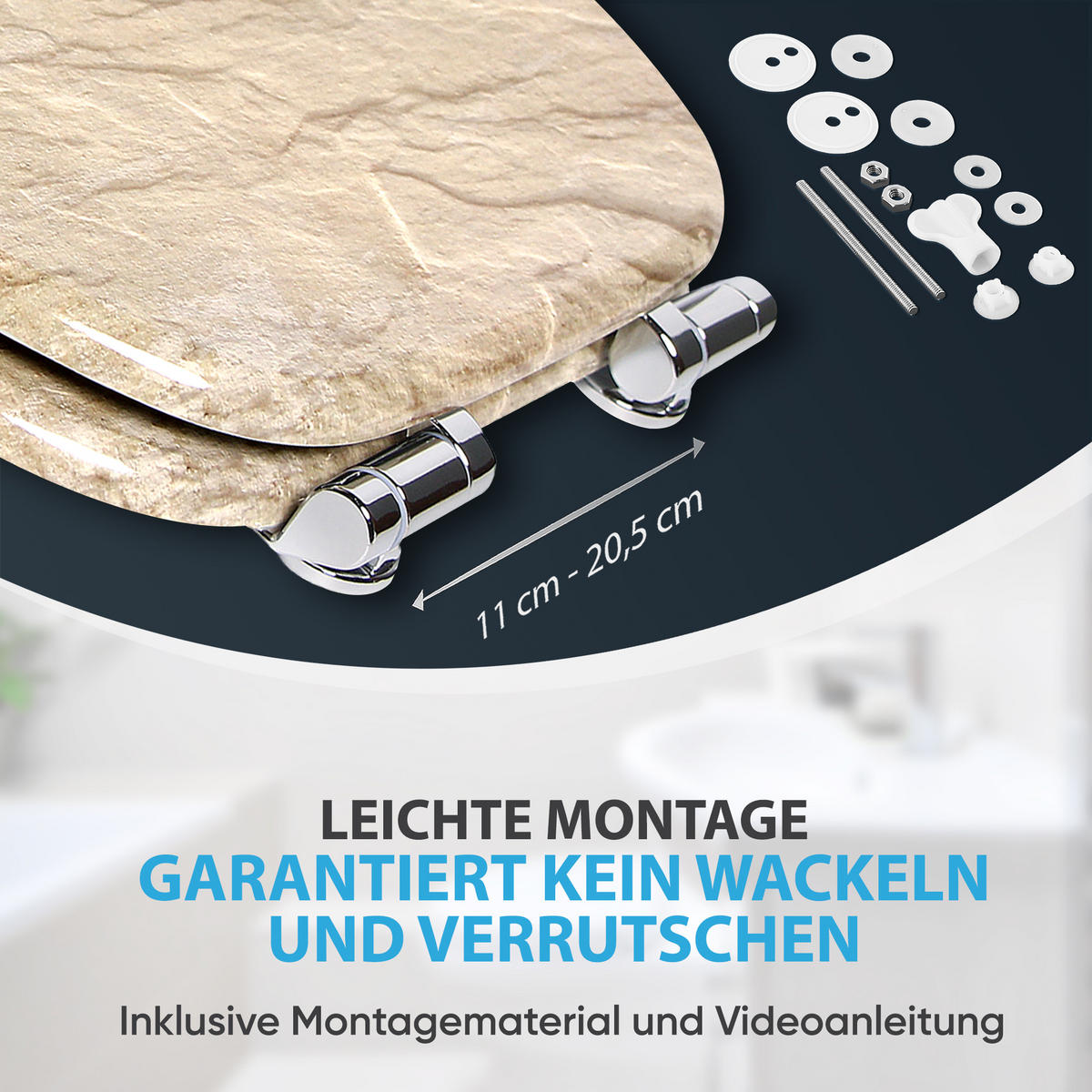 WC-SITZ mit Absenkautomatik Sand Stone - Braun, Holzwerkstoff (38/6/47cm) - Sanilo