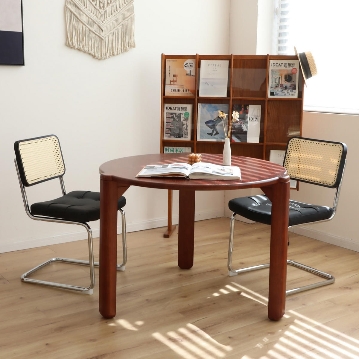 SCHWINGSTUHL 2-er Set,Freischwinger,Esszimmerstuhl,Leder-Schwarz - Schwarz, Metall (46.4/84.6/53cm) - LVHOM