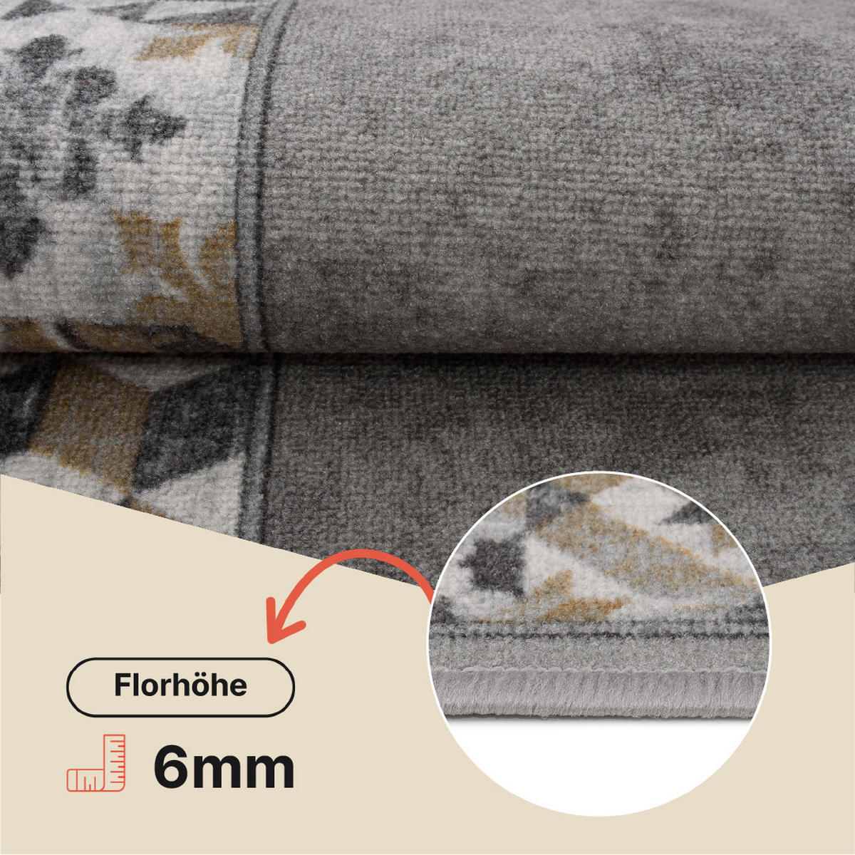 TEPPICHLÄUFER Anti-Rutsch Grau rutschfest Gummiunterlage 67/1500 cm - Grau, Textil (67/1500cm) - Tapiso