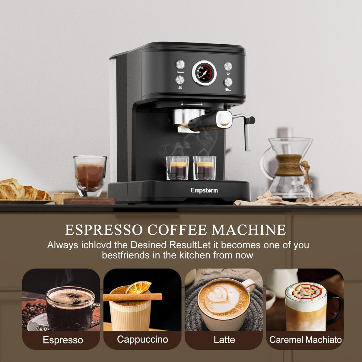 ESPRESSOMASCHINE 20 Bar mit Kapsel- und Pulverfunktion - Schwarz, Metall (27/21/29cm) - Rolipo