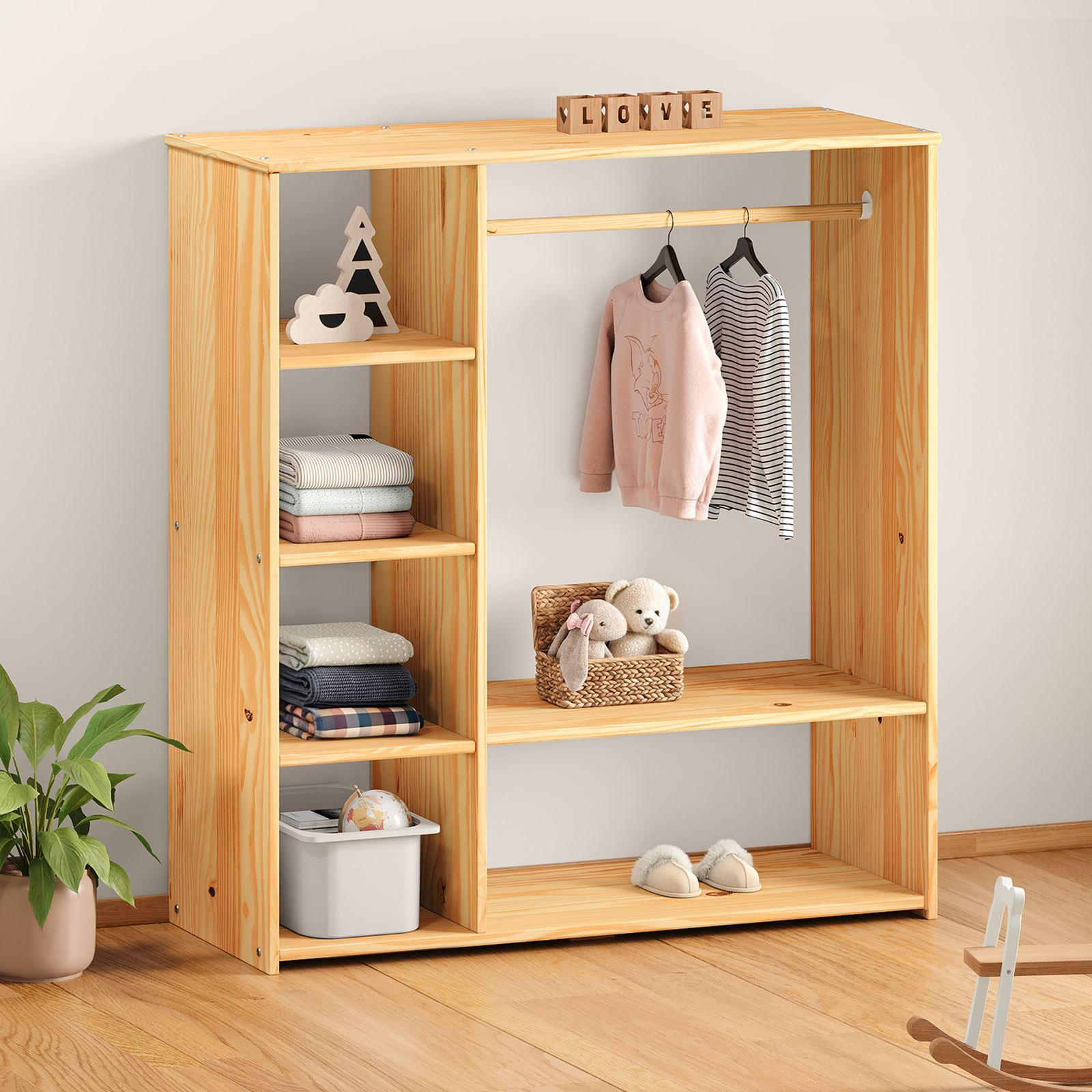 KINDERSCHRANK RAFAEL - Naturfarben, Holz (105/114/40cm) - IDIMEX