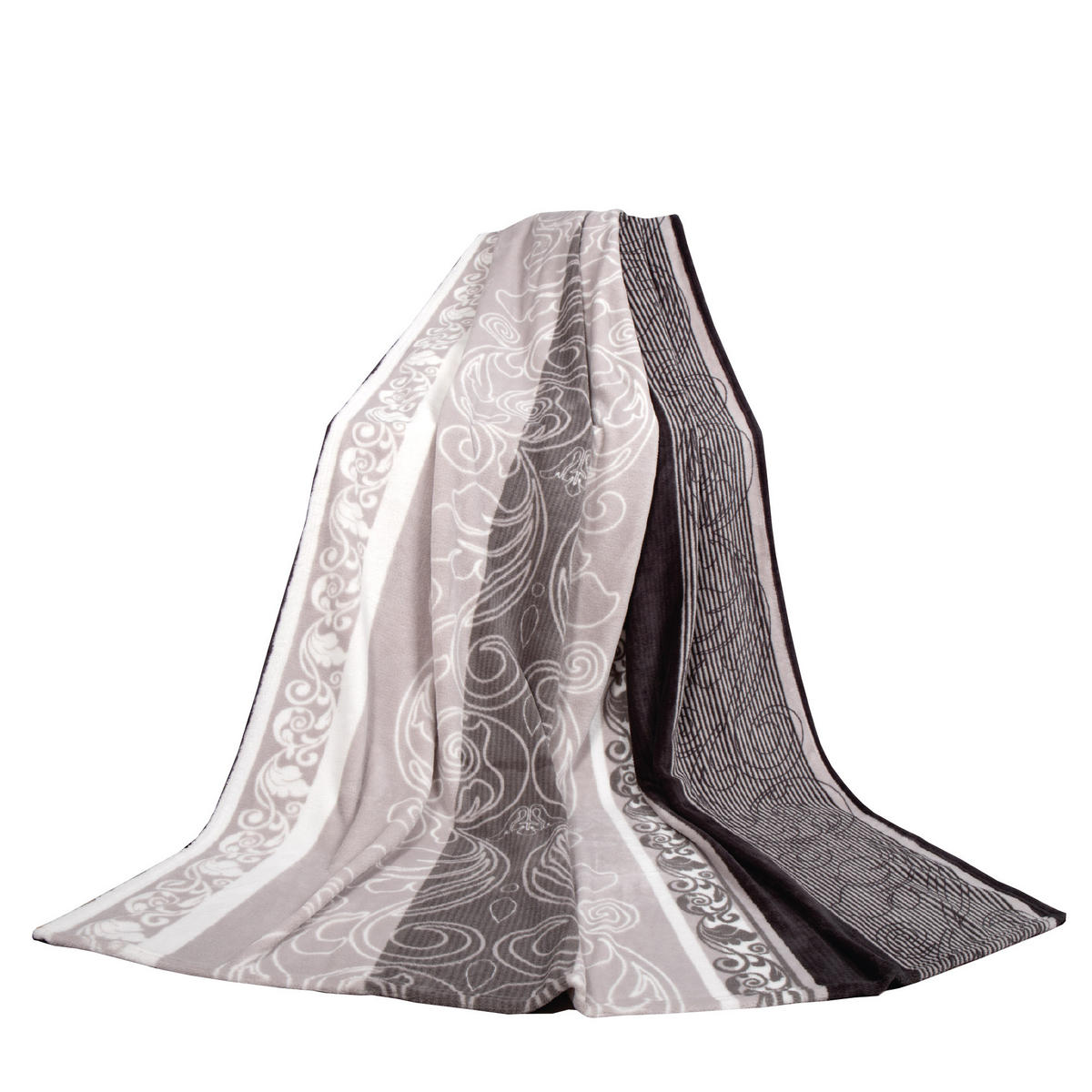 KUSCHELDECKE Mikrofaser 150x200 cm Ornament 150x200cm - Grau, Textil (150/200cm)