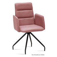 ARMLEHNSTUHL (4er-Set) Devora 52x92x60 Schwarz/Rosewood - Dunkelrosa/Schwarz, Kunststoff (60/92/52cm) - 58aufmkessel