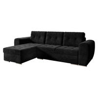 ECKSOFA Bari - Silberfarben/Schwarz, Holz/Textil (256/157cm) - MIRJAN24