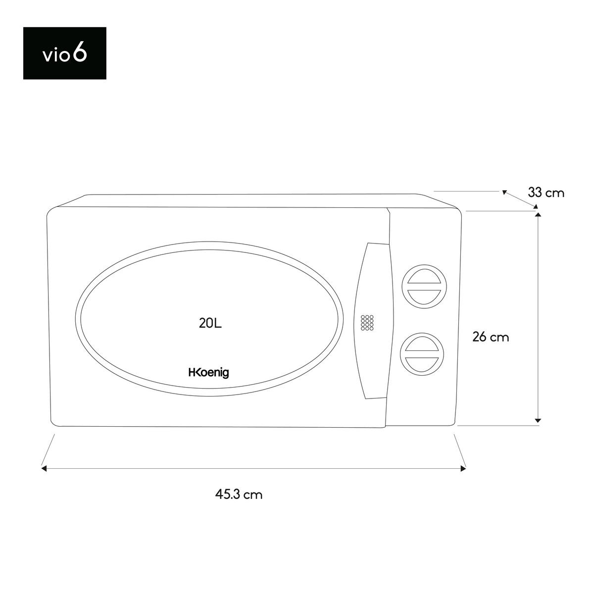 MIKROWELLE VIO6 Weiß, 5 Programme, Auftaufunktion, 700 W - Weiß, Metall (29.5/18/25.5cm) - HKoenig