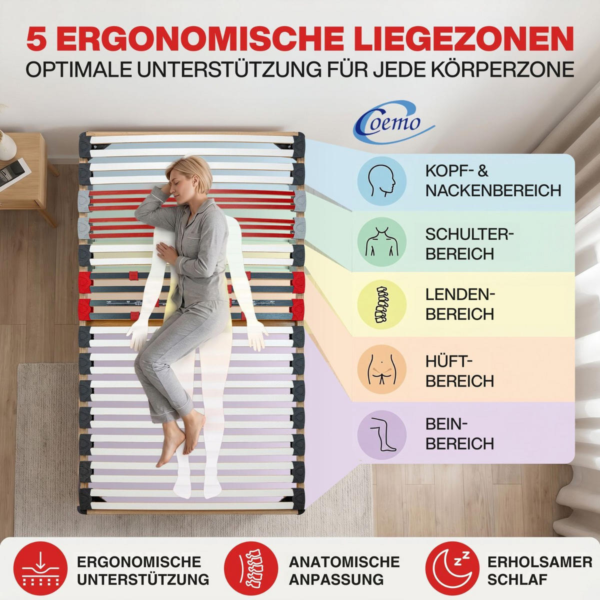 BETTGESTELL DORADO Massivholz Buche 100x200 cm - Naturfarben, Holz (100/200cm) - Coemo
