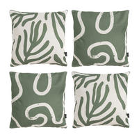 OUTDOOR-KISSEN 4er-Set - Creme/Grün, Textil (43/43cm) - icon