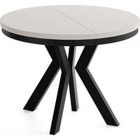 ESSTISCH Savio Neo rund ausziehbar verlängerbar XXL, Kaschmir 100-300/100/77 cm - Kaschmir/Schwarz, Holz/Holzwerkstoff (100/100/77cm) - WFL GROUP