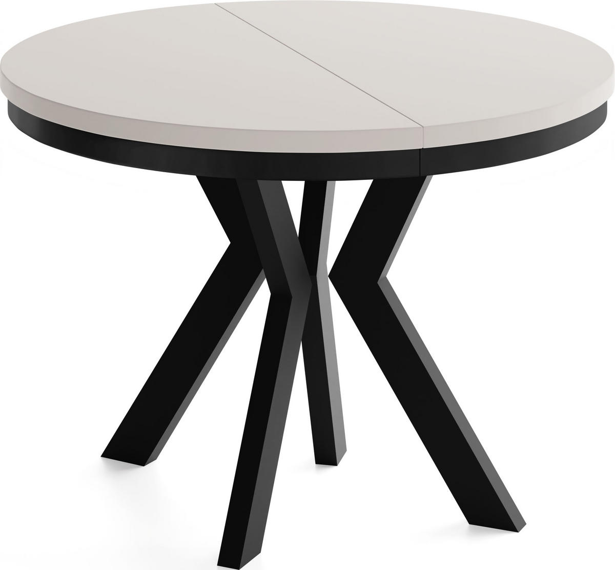 ESSTISCH Savio Neo rund ausziehbar verlängerbar XXL, Kaschmir 100-300/100/77 cm - Kaschmir/Schwarz, Holz/Holzwerkstoff (100/100/77cm) - WFL GROUP