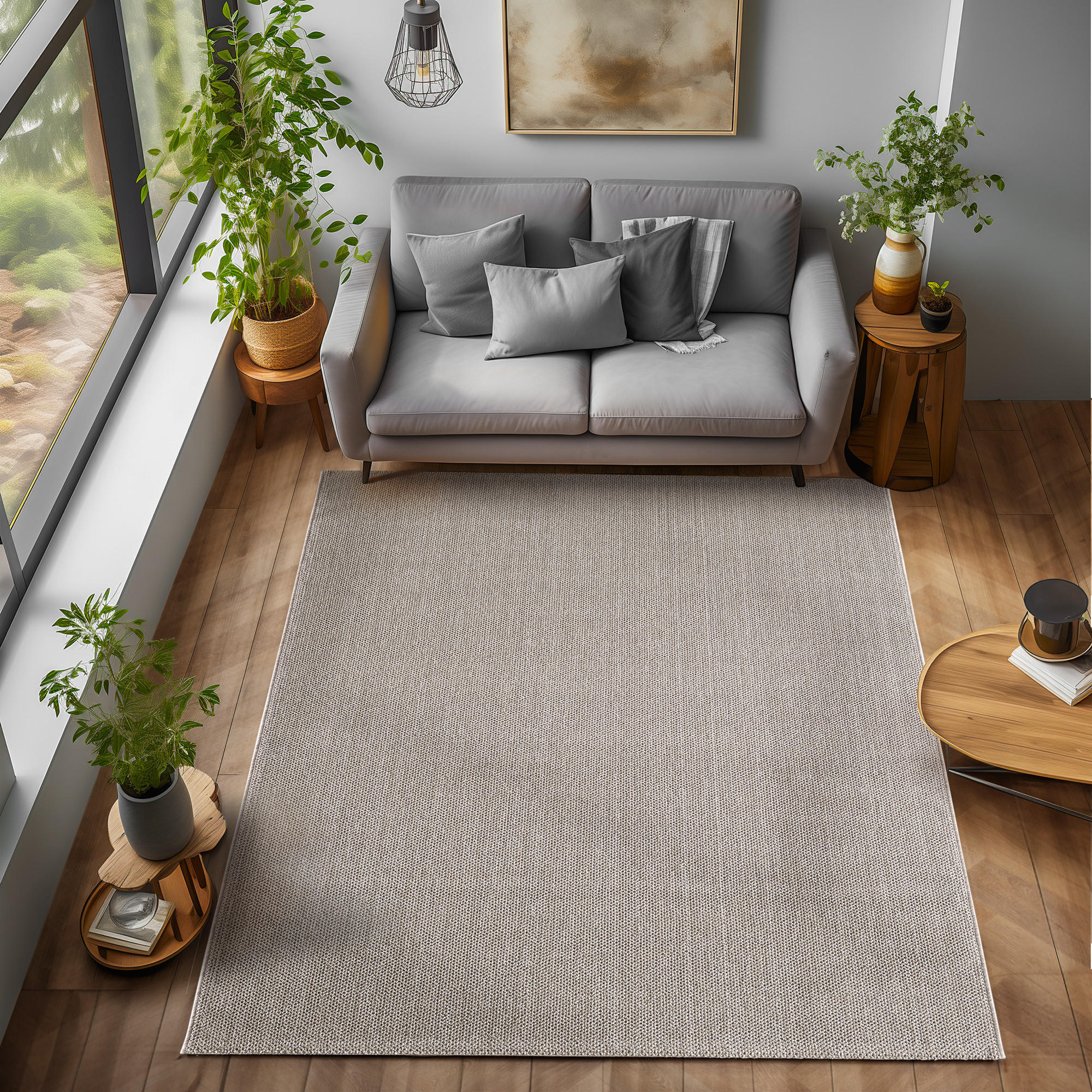 TEPPICH Kurzflor Flachgewebe Uni-Design Polypropylen Wohnzimmer Braun Rechteckig 140x200 - Braun, Textil (140/200cm) - KADIMA DESIGN