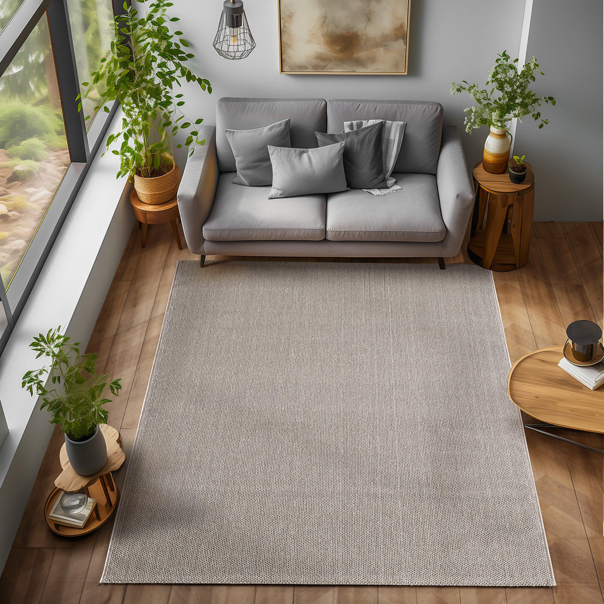 TEPPICH Kurzflor Flachgewebe Uni-Design Polypropylen Wohnzimmer Braun Rechteckig 140x200 - Braun, Textil (140/200cm) - KADIMA DESIGN