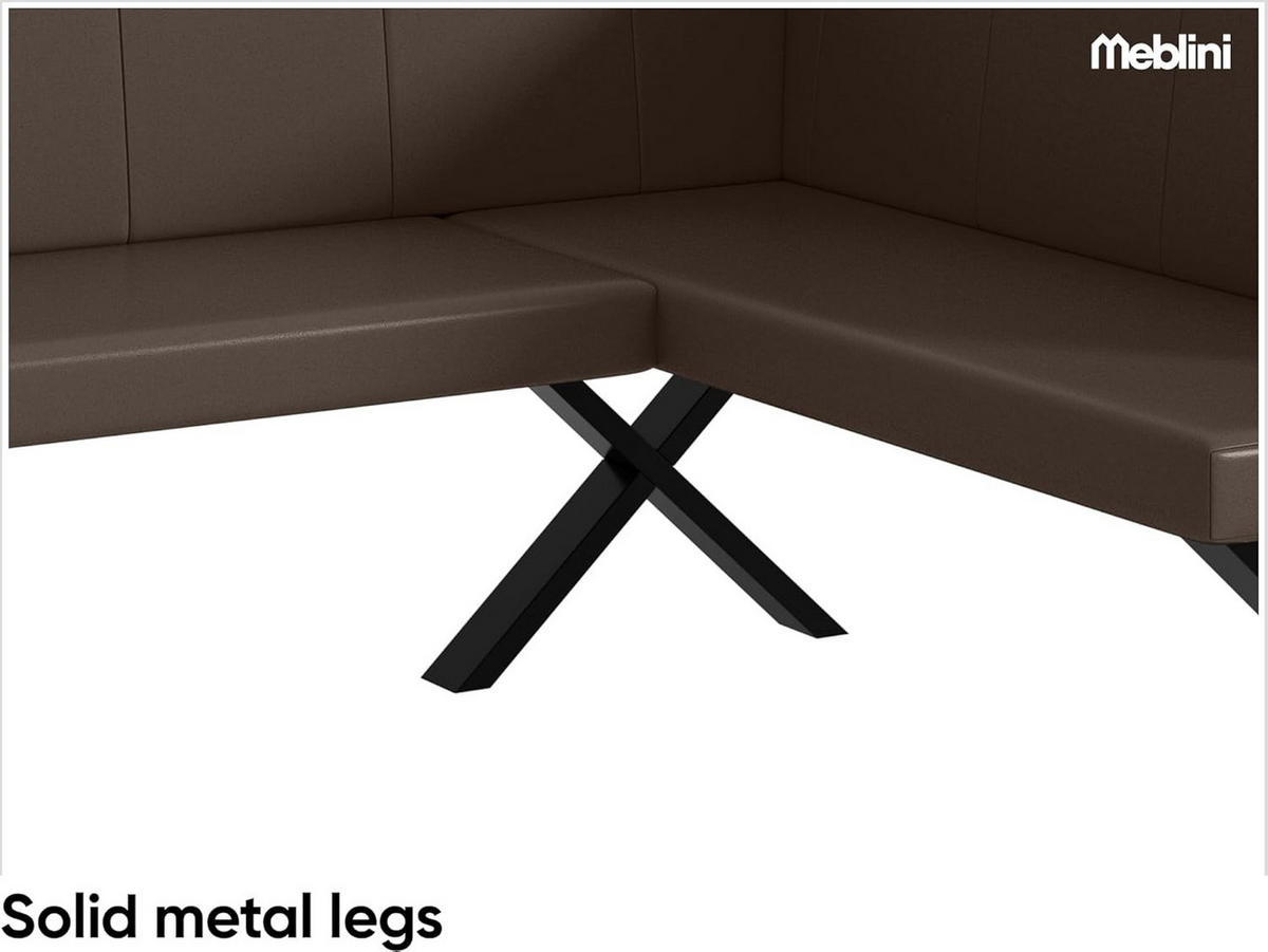 ECKBANK PETER_X - Braun, Leder (128/168cm) - Meblini