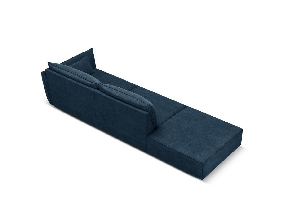 LINKES-SOFA Kaelle aus Chenille-Stoff königsblau 4 Sitzplätze - Blau, Textil (110/85/264cm) - Micadoni
