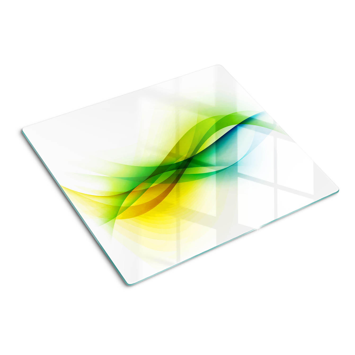 GLASPLATTE 60x52 cm Abstrakte Wellen - Multicolor, Glas (60/0.4/52cm) - TULUP