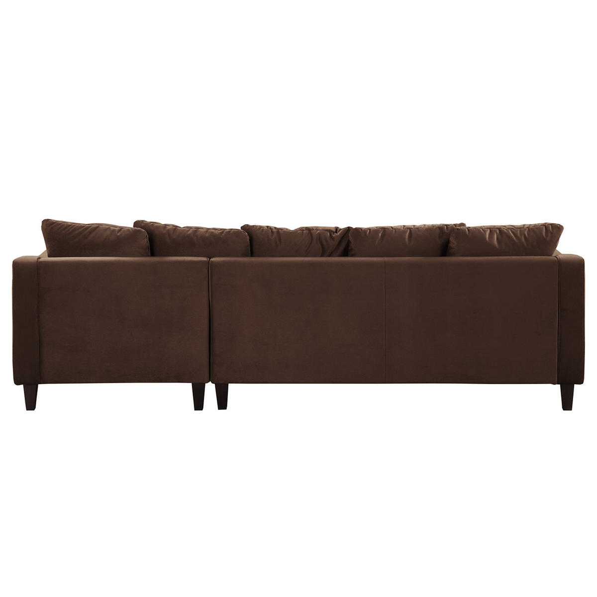 ECKSOFA mit Ottomane - Samt - Braun, Textil (254/165cm) - home24