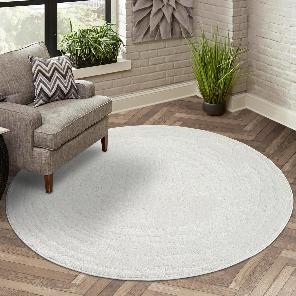 KURZFLOR-TEPPICH Flair 171 Creme 200x200 cm - Creme, Textil (200/200cm) - carpet city