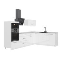 BUCĂTĂRIE PE COLȚ Fame-Line, Alb lucios ridicat/Alb, 287 x 207 cm fara blat - alb lucios/alb, compozit lemnos (287/153.6/51.6cm) - Vicco