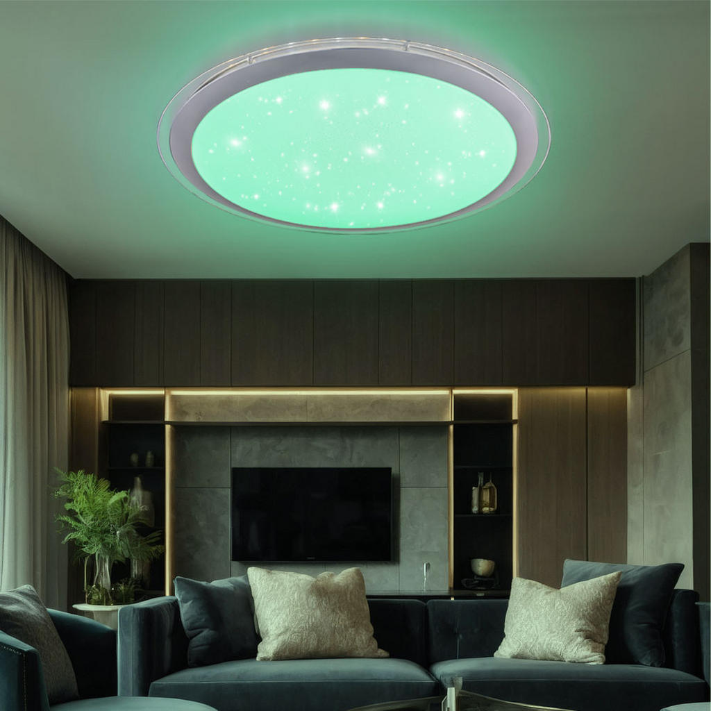 Thumbnail - Globo Lighting Led, Weiß, Metall, Rund, LED integriert, 53x8.3x53 cm, Lampen & Leuchten, LED Beleuchtung, LED-Deckenleuc...
