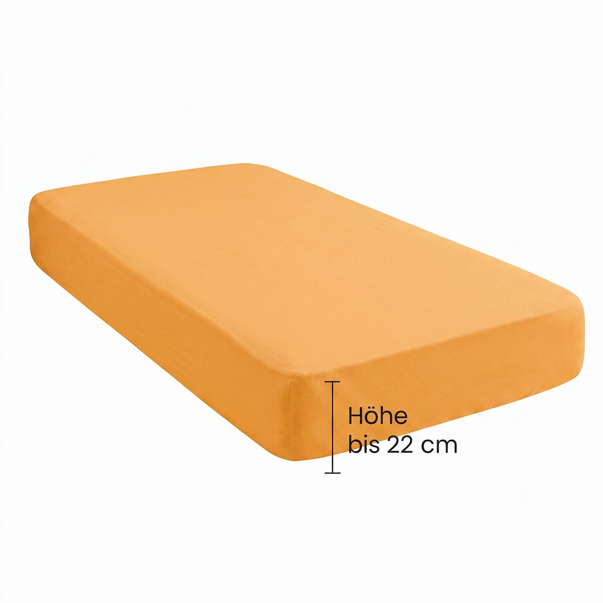 SPANNBETTTUCH Basic Jersey safran, 140x200 cm - 160x200 cm - Gelb, Textil (160/200cm) - biberna
