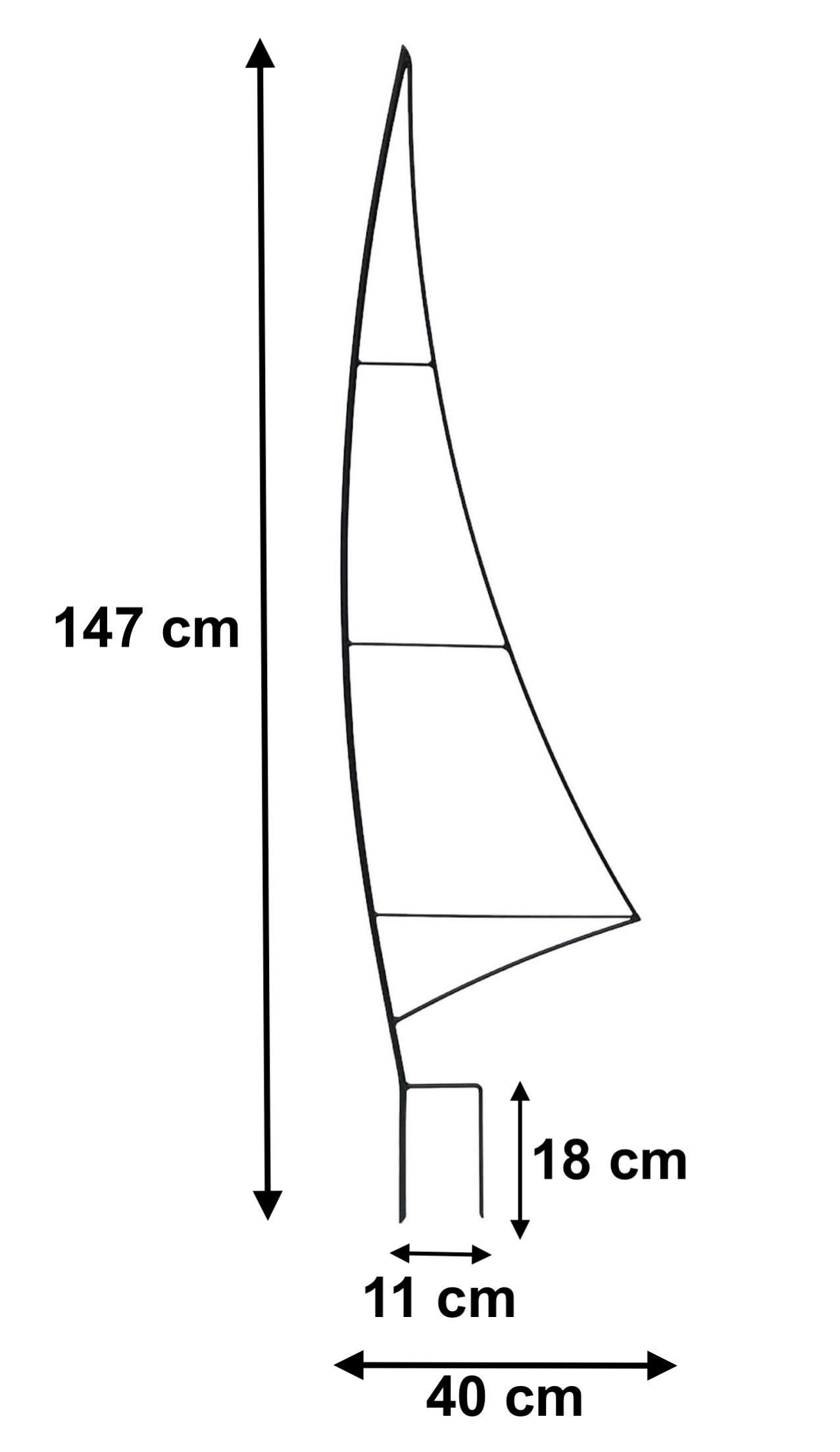 RANKHILFE Garten Metall Schwarz Segel - Schwarz, Metall (40/147/0.6cm) - DanDiBo
