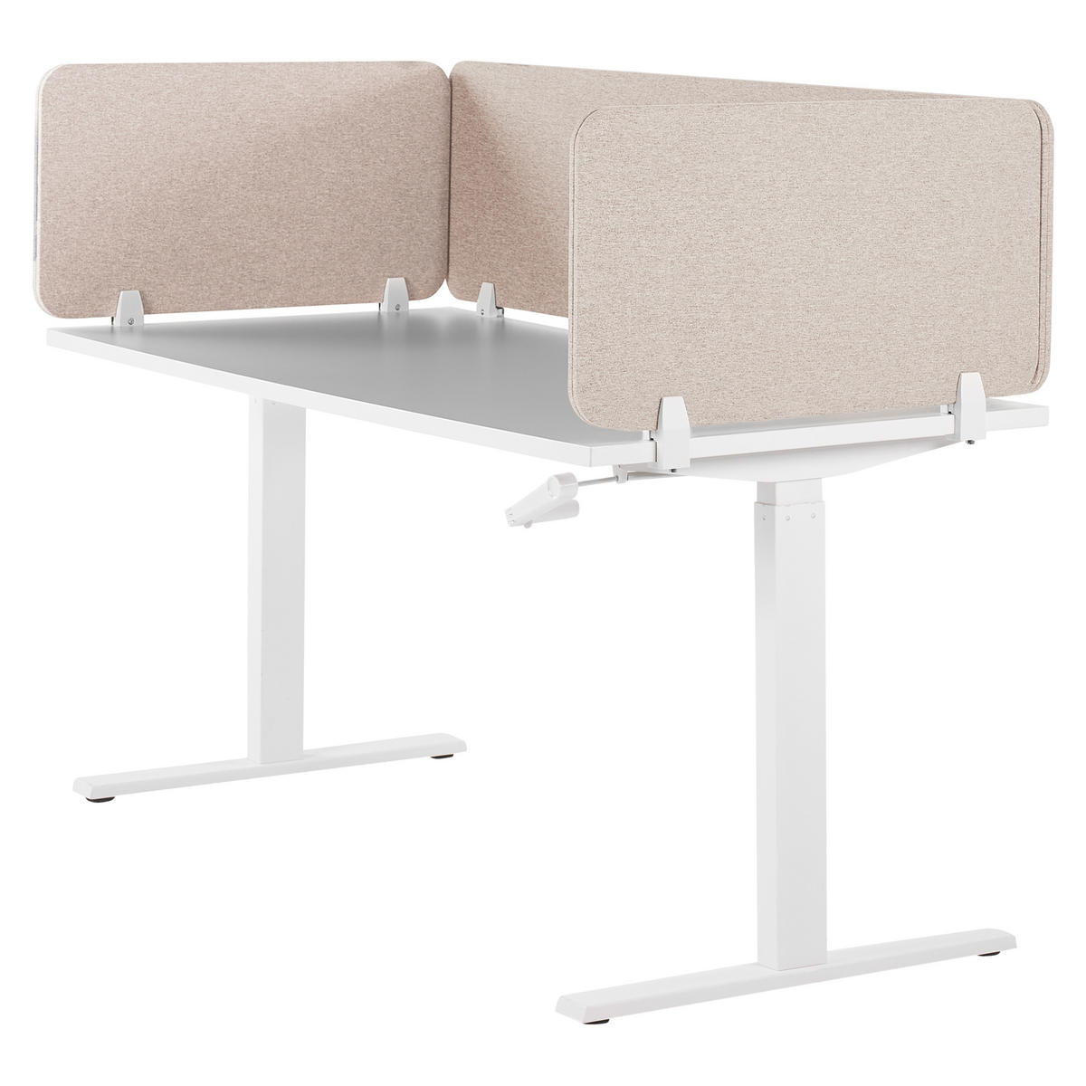 SCHREIBTISCHTRENNWAND 80 x 40 cm Beige Wally - Beige, Textil (80/40/2cm) - Beliani