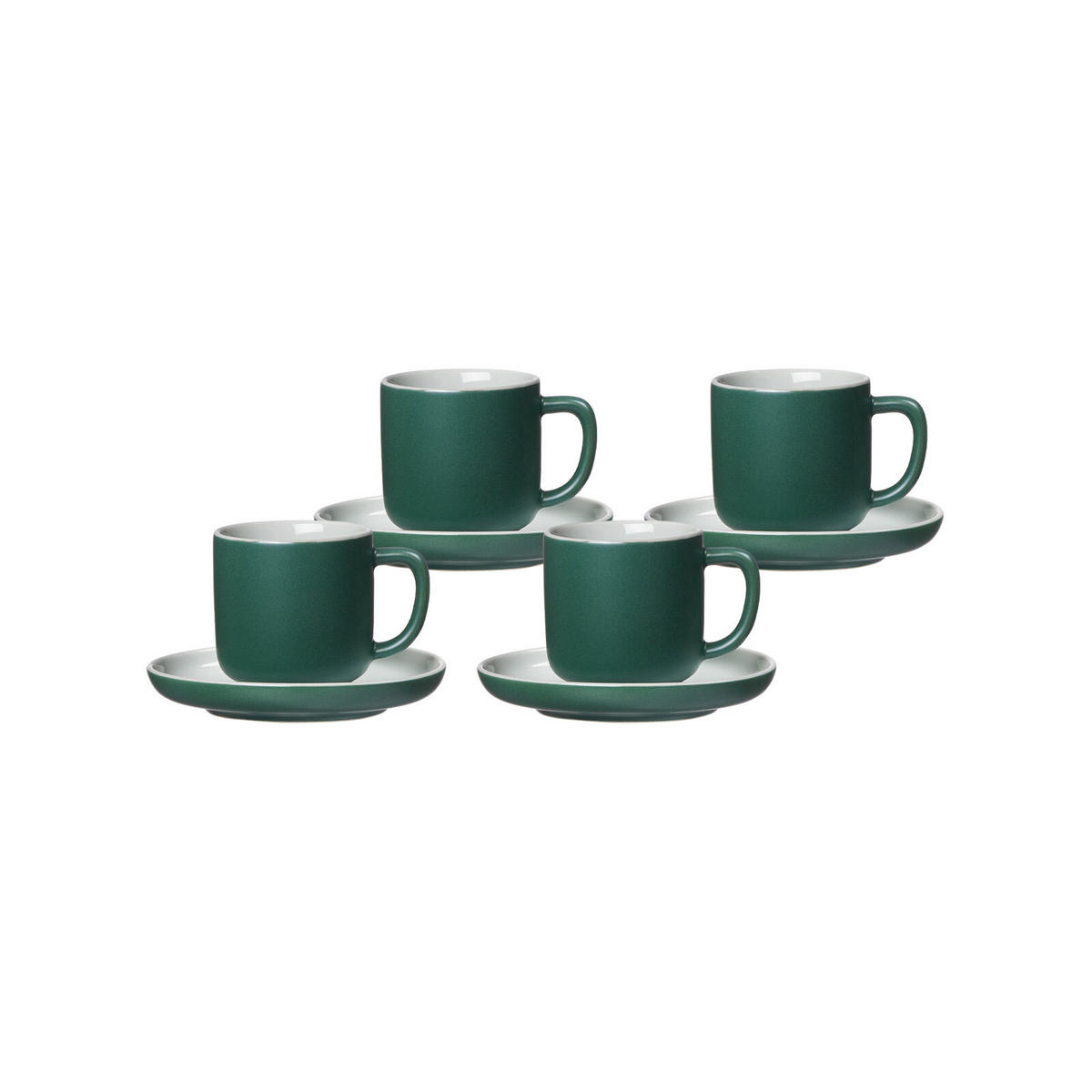 ESPRESSOTASSEN MIT UNTERTASSEN Jasper Grün 100 ml 4er Set - Grün, Keramik (1/1/1cm) - Ritzenhoff Breker