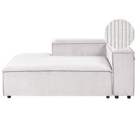 ČALOUNĚNÉ LEHÁTKO CHAISE LONGUE pravostranné Krémově bílé Manšestr Ardal - bílá/černá, textil (119/68/180cm) - Beliani