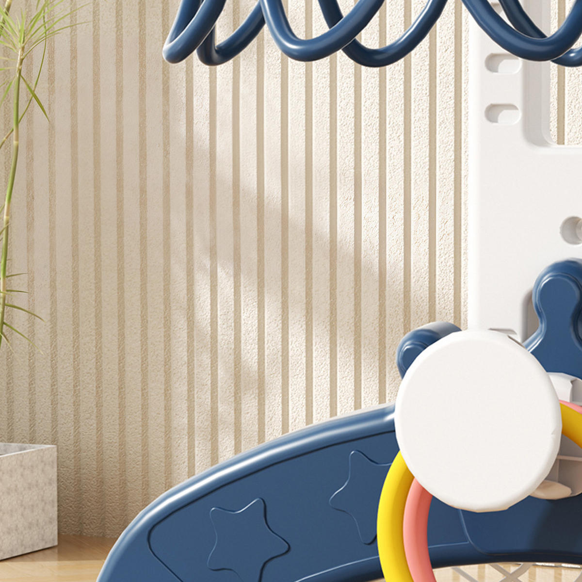 SPIELPLATZ 5 in 1 Basketballständer Fußballtor Golf Wurfspiel Kunststoff - Blau/Weiß, Kunststoff (40/85/41cm) - Livingandhome