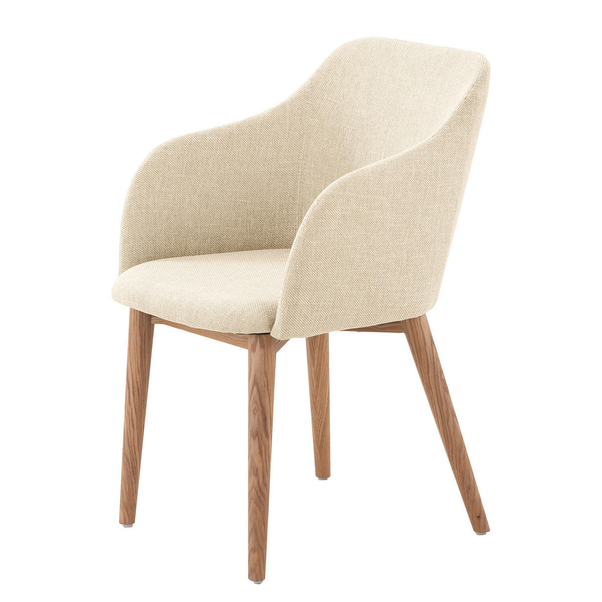ARMLEHNENSTUHL - Webstoff / Esche massiv - Creme, Textil (54/82/60cm) - home24