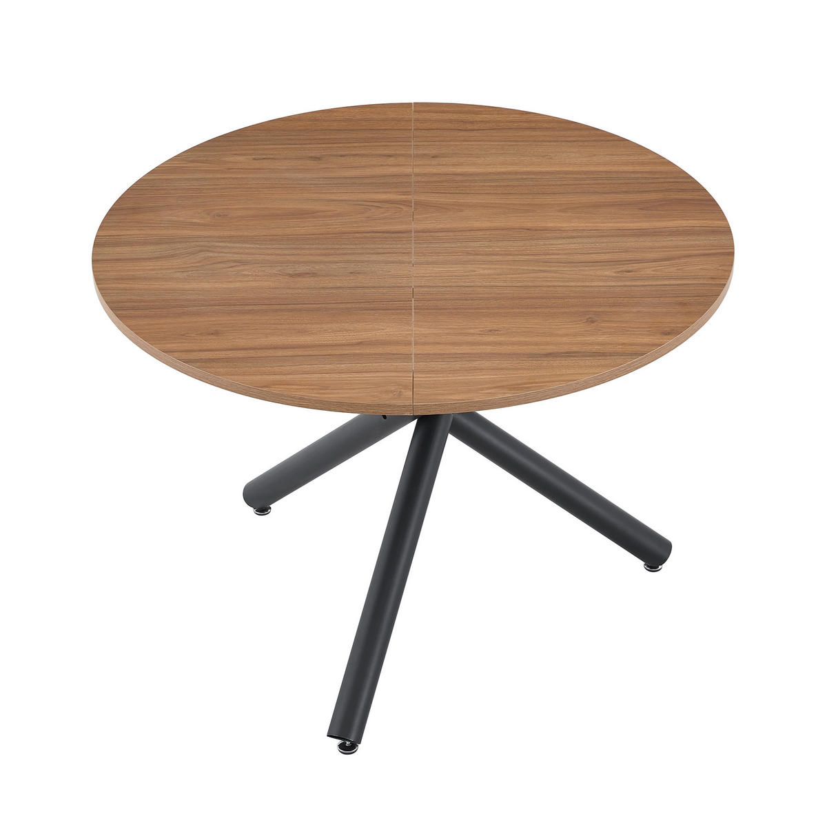 ESSTISCH Nussbaumfarben Schwarz 110/110/76 cm - Schwarz, Holz (110/110/76cm) - PANGIVO