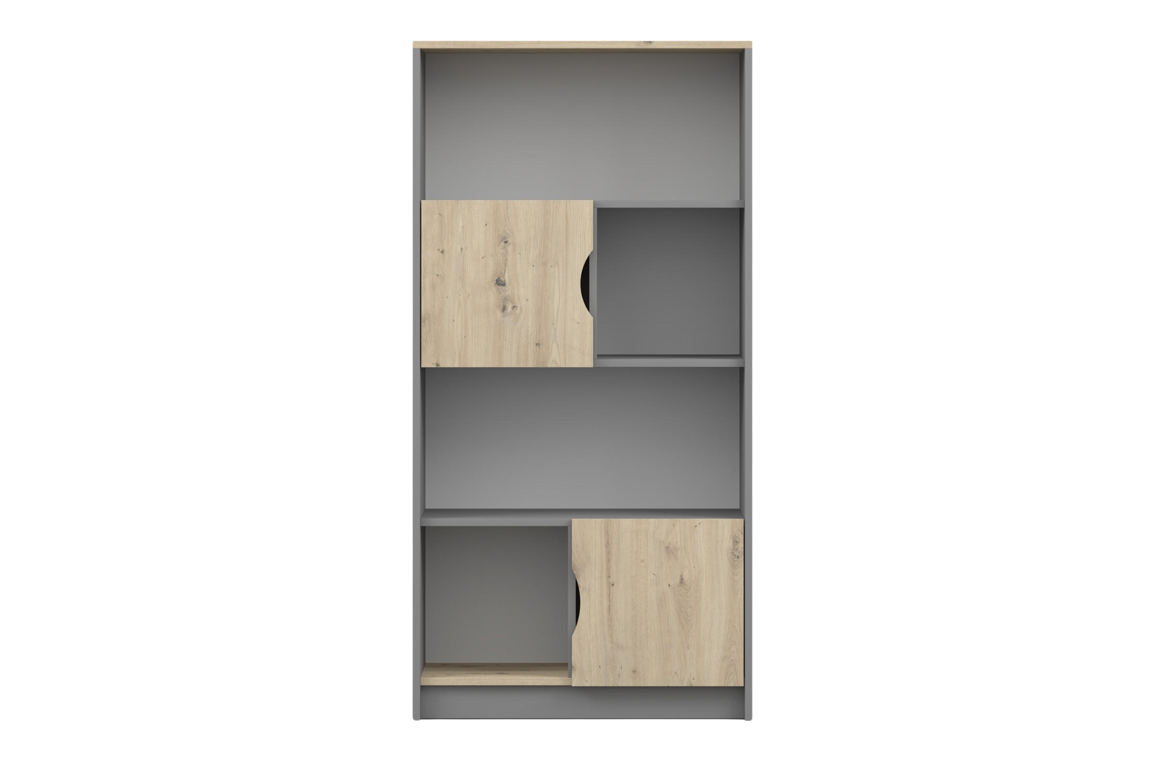 KINDERREGAL JUMI 80/160/40 cm in Grau/Eiche Artisan - Eiche Artisan/Grau, Holzwerkstoff (80/160/40cm) - Deine Möbel 24