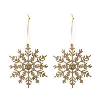 WEIHNACHTSANHÄNGER Glitzer-Schneeflocken 9,5/0,2/9,5 cm - Goldfarben, Kunststoff (0.2/9.5/9.5cm) - Atmosphera Createur d´interieur