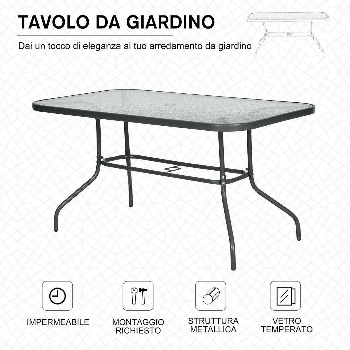 GARTENTISCH,GRAU,1 Stück - Grau, Metall (140/80/70cm) - GiPP
