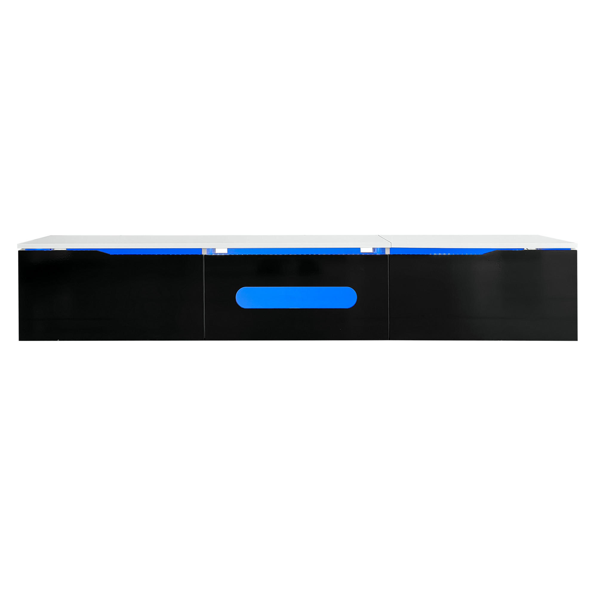 TV-LOWBOARD Float Schwarz-Weiß 180/35/30 cm - Schwarz, Holzwerkstoff (180/30/35cm) - PANGIVO