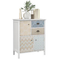 SIDEBOARD DE-09038 Shabby Chic, 2 Schubladen & 3 Fächer Weiß - Weiß, Holzwerkstoff (68/80/34cm) - ComfortXL