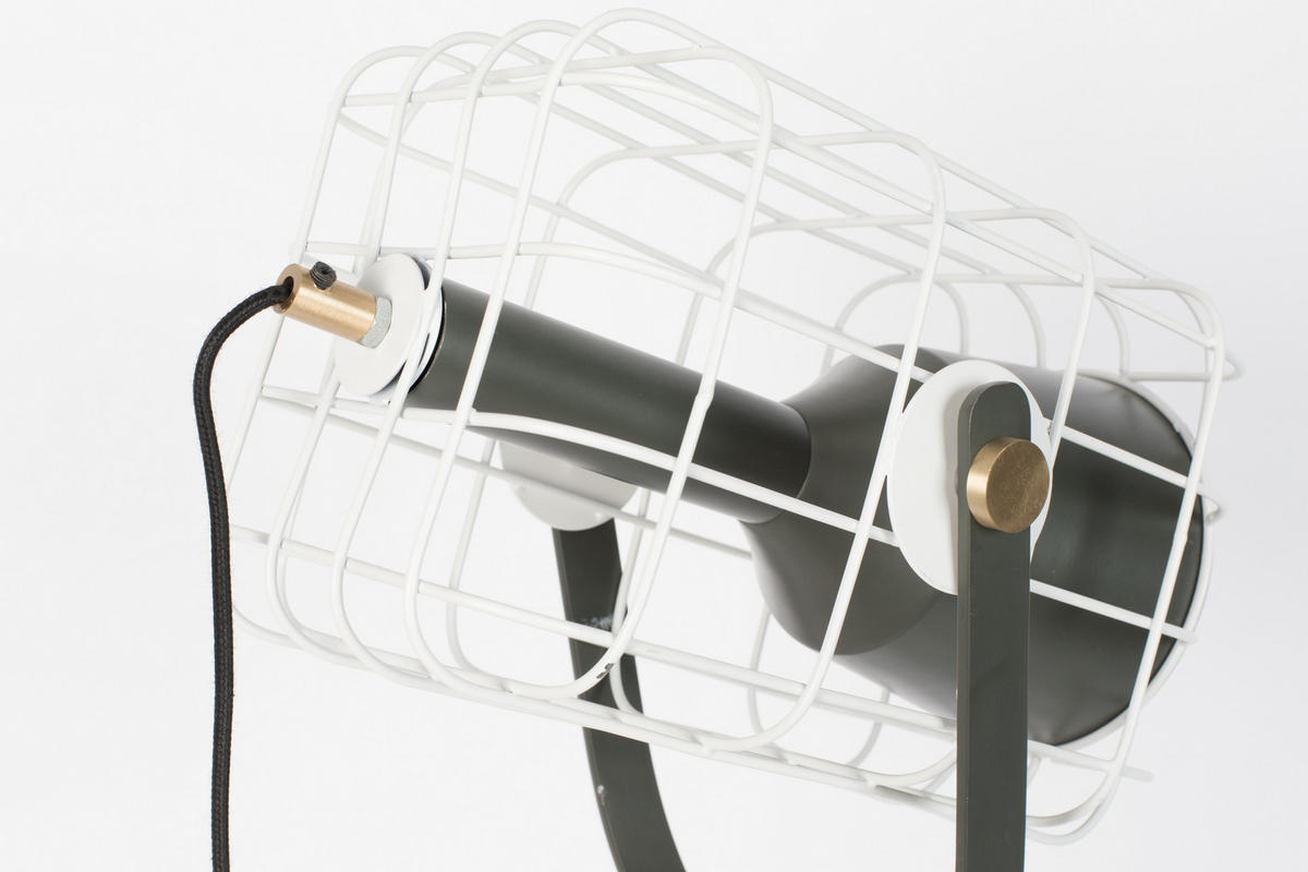 STEHLAMPE Cage - Weiß - 32/21.5/158 cm - Weiß, Kunststoff (32/21.5/158cm)