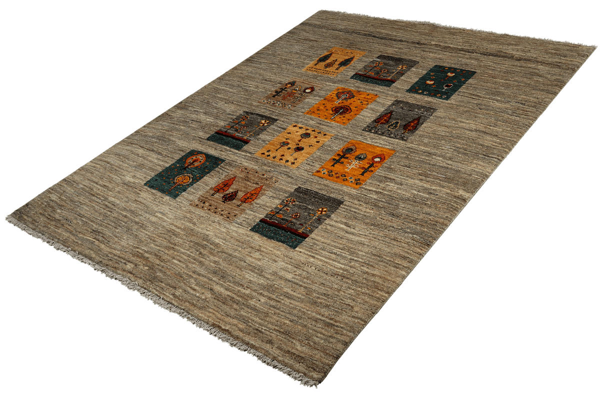 GABBEH-TEPPICH handgeknüpft Rizbaf Beige 211/158 cm Schurwolle - Beige, Textil (158/211cm) - Looma