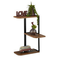 ECKREGAL - Braun, Holzwerkstoff/Metall (26.5/42.5/26.5cm) - Relaxdays