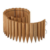 RASENKANTE - Hellbraun, Holz (120/20/2cm) - Relaxdays